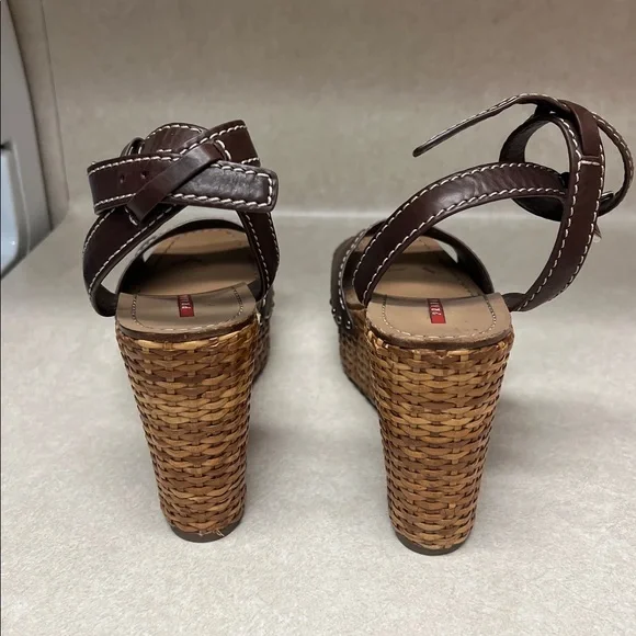 Prada Leather Espadrilles Wedges - Picture 8 of 11